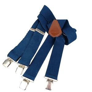 Carhartt A108NVY Dungaree Suspenders Elastic Leather Navy Blue